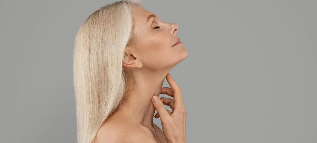 older woman after her neck lift in New Jersey