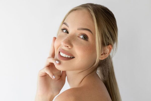 woman after getting facial fat transfer in New Jersey